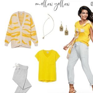 CAbi Fold Pocket Tee In Yellow Style Number 5923